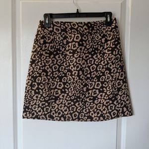 Leopard Print Skirt - Size: 2p petite